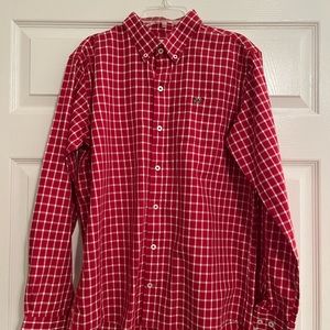 Southern Point Co. Button Down. Red and White.